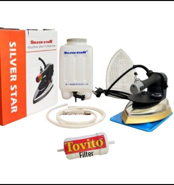 Silverstar steam iron Es300L with Filter 1800w 220v Big Base Big Bottle steam Iron With 4Ltr Bottle, Anti Shine Teflon Shoe