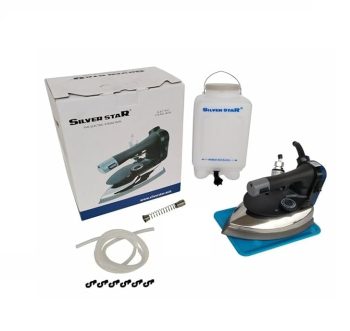 SILVER STAR ES300L Gravity Feed Steam Iron with Water Bottle – Professional Electric Steam Iron with Teflon Shoe for Tailoring, Garment Industry, Drycleaners