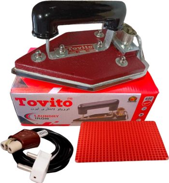 Tovito 3kg Heavy Iron Box for Professional Tailoring & Laundry Premium Wire & Pluck 600 W Dry Iron